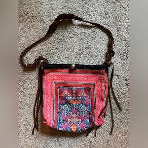 JADE TRIBE BOHO BAG WITH LEATHER STRAPS